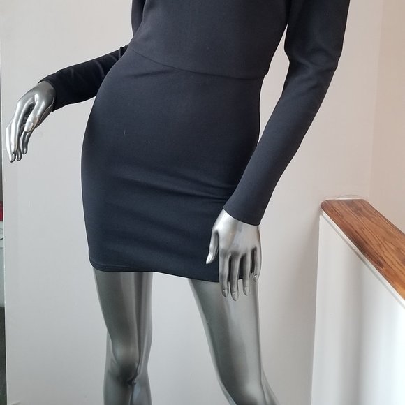 Black sexy tight fitted mini dress - Picture 3 of 4